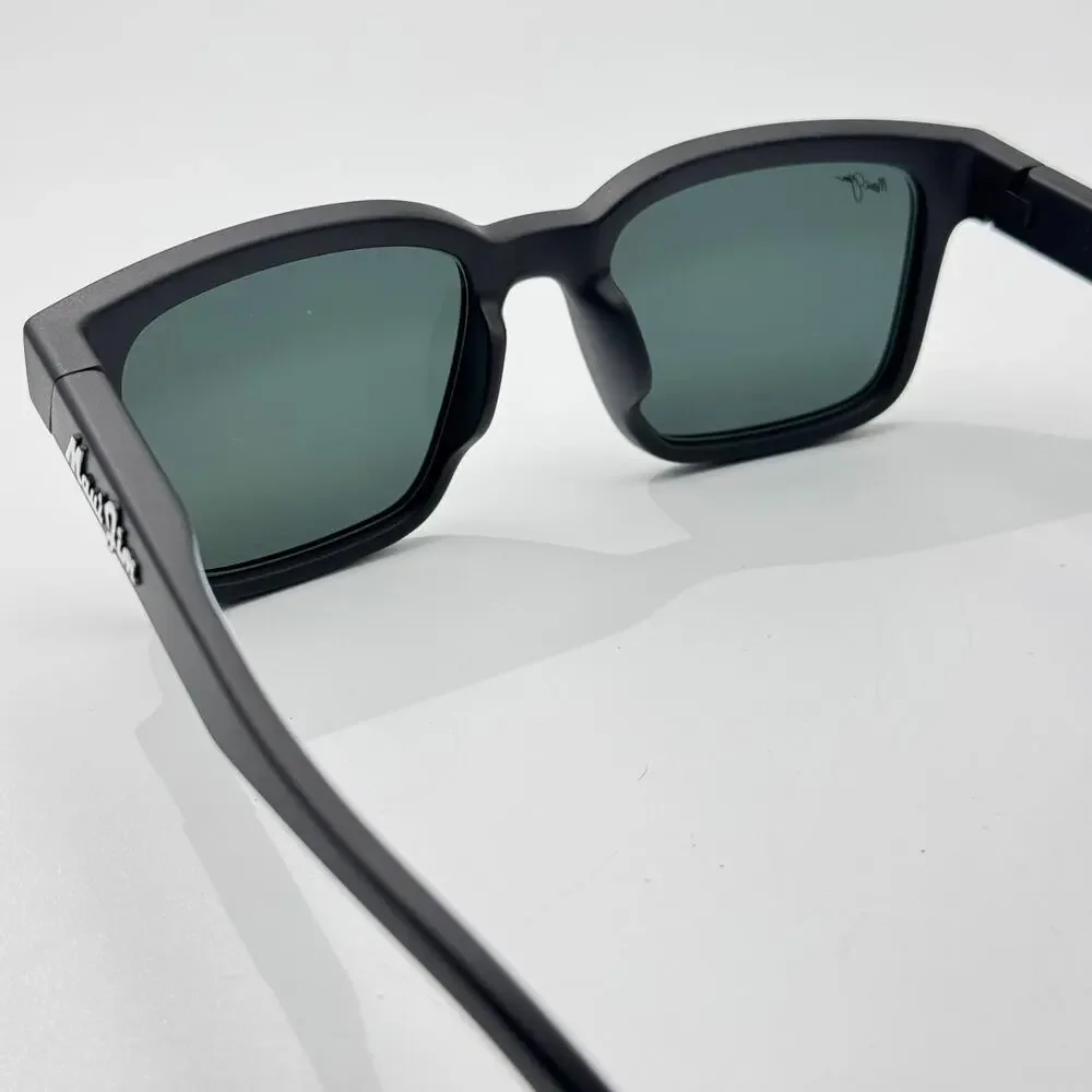 Maui Jim Sunglasses Opiopio AF MP-BG MJ659-02 Black Square Polarized Asian Fit